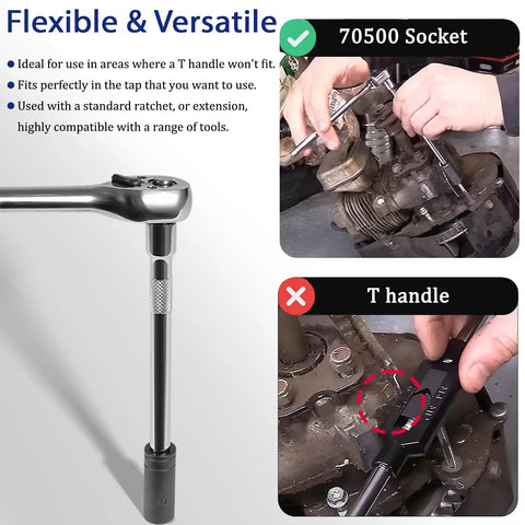 Tap Socket Set For One Quarter Inch And Three Eighth Inch Drive Pro Grade Fits Fractional MCTI Standard Taps in use