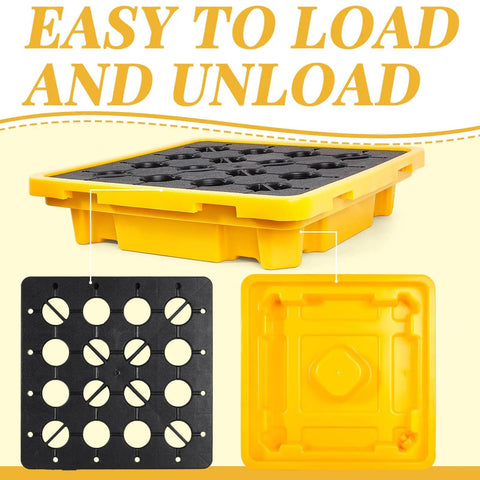 Shop Ready Heavy Duty Spill Containment Platform With Drain And Non Slip Large Plastic Tray, Leakproof And Detachable
