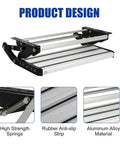 RV Camper Folding Drop Down Step For Easy Under Door Mounting 12 Mount Holes Single Drop Down Stair, aluminum with anti-slip strip