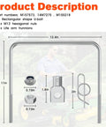 M157573 Front Deck Hanger And Draft Rod U-Bolt Replacement For Zero Turn Mower Built Tough with dimensions and components.