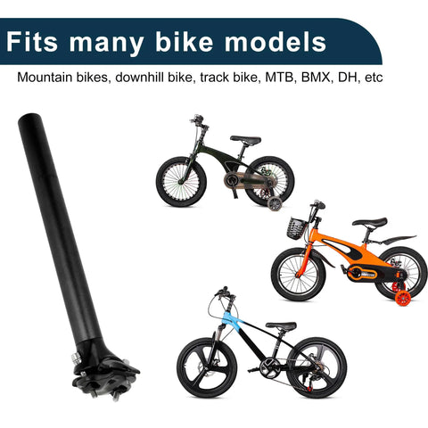 Adjustable Angle Bike Seat Post 30.9x300mm Aluminum Alloy Universal Fit For Road MTB BMX Tilt Adjust Saddle Post next to various bikes.