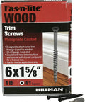 Slick Black Trim Screws 0.625 Inches With Square Drive And Sneaky Low Profile Head For Smooth Finish inside box showing screws and bit.