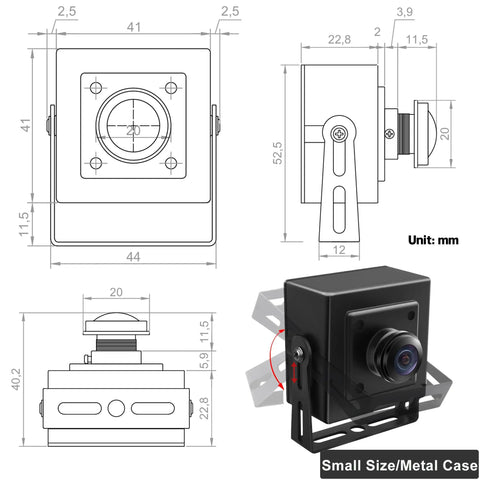 5MP Fisheye USB Camera With 200 Degree Ultra Wide Angle And Low Light Performance, IMX335 Sensor For Machine Vision