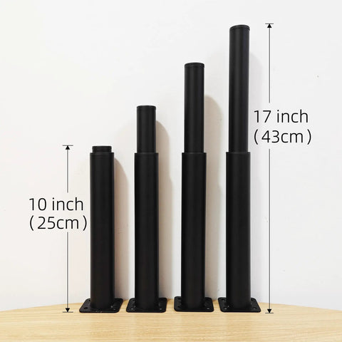 Beefy Adjustable Furniture Legs 10 To 17 Inches Heavy Duty Replacement Feet for Bed Sofa Dresser Chair TV Stand and Coffee Table