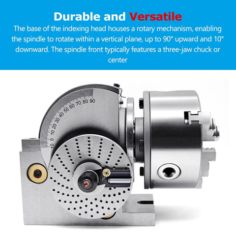 Built Tough Universal 3 Jaw Chuck Milling Indexing Head With Sweet Precision Rotary Table showing rotary mechanism and spindle design.