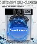 Heavy Duty Commercial Soft Serve Ice Cream Maker 450W Motor with one-click self-cleaning feature shown.