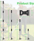 2 In 1 Weed Puller And Garden Hoe With Adjustable Long Handle product size guide with height measurements and tool component illustrations.