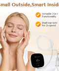 Woman using Electric Facial Cupping Set With Four Adjustable Modes And Twelve Speed Levels For Expert Lymphatic Drainage and Firm Skin Repair.