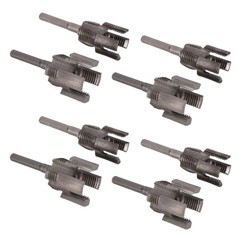 Hilitand Pipe Threading Tool With Internal External Cutting For PVC, set of 1/2 and 3/4 inch dies, hard steel, for plumbing projects.