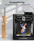 AD5X 3D printer with Quick Swap Nozzle Kit For AD5X 3D Printer After May 2025 Purchase Date, showing installed nozzle and printed model.