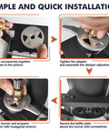 Installation steps of Beast High-Pressure Outdoor Propane Stove with images of adapter, regulator, and burner setup.
