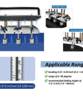 Diagram showing Metal Bending Tool With Three Station Roller For Roofing Sheets 0.3 To 1.0mm Thickness 13 To 130mm Fold Height