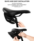 Under Seat Bike Bag With Reflective Strip, Waterproof Saddle Pouch installation under bike seat with strap attachment