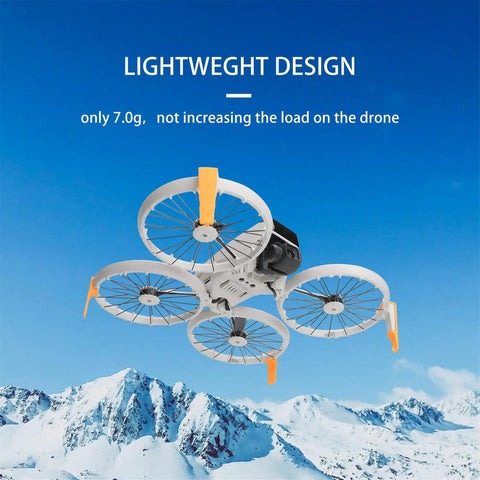Ultra Light Drone Landing Gear Extension Kit for DJI Flip with 2.6cm height boost flying above snowy mountains, 3D printed protection