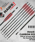 Carbon Arrow PCP 376gr Six Pack Bolts With 100gr Field Tips for Hunting PCP Air Guns or Crossbows Plus Free Tail Nocks