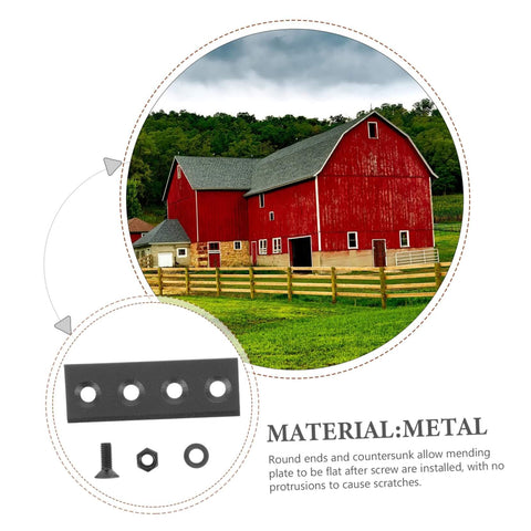 Super Heavy Duty Sliding Barn Door Hardware Track Connector Adapter for Quick Repair and No Fuss Install with metal track fix plate.