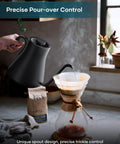 Gooseneck Electric Kettle With Plus Or Minus One Degree Fahrenheit Precision, Stainless Steel Interior, used for pour-over coffee