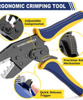 6 In 1 Ratcheting Crimping Tool Kit With Wire Stripper And 6 Interchangeable Dies for heat shrink insulated non insulated connectors