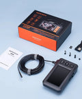 5.5mm Ultra Slim Industrial Endoscope With 1080P Borescope Camera And 4.3 Inch Screen Waterproof IP67 Snake Camera 16.5Ft Semi Flexible Cable 32GB Card For Photo Video Capture No Wifi Needed Great For Tight Spots Pro Grade packaging and accessories displayed on a table