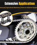 Shop Quality Industrial Number 60 Roller Chain Connecting Links With Master Connector Hardware Built Like A Tank Carbon Steel For Bikes Mini Bikes Hot Rods Go Karts And Farm Gear on a motorcycle chain.