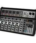 7 Channel Audio Mixer With Bluetooth Interface 16 Bit DSP Effects 48V Phantom Power Karaoke Studio Streaming And Recording Professional DJ Mixing Console XT7, front view with controls visible.