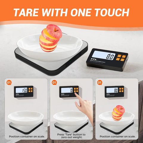 Wireless Kitchen Scale With Detachable Remote Display, 33Lb High Precision Digital Scale With 1g/0.1oz Readout, Tare Function