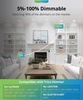 Living room with dimmable 6 Inch Square LED Recessed Ceiling Light Dimmable Canless Wafer Downlight Damp Rated for Bathroom Basement Kitchen Ultra Thin with Junction Box 5 CCT 12 Pack.