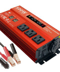 500W Continuous Power Inverter For Vehicles From 12V To 110V AC With 3 AC Outlets And 4 USB 2.4A Quick Charge Ports