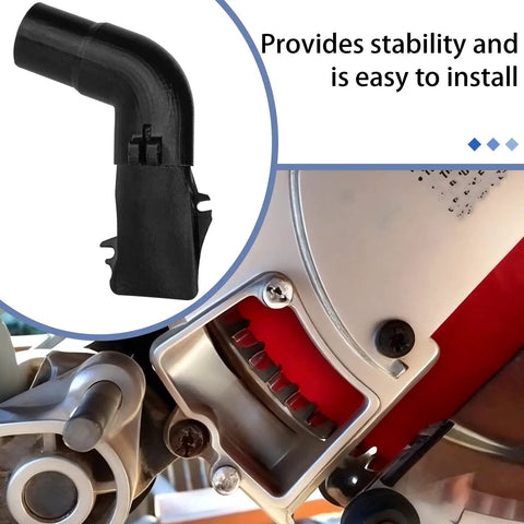 Miter Saw Dust Collection Fitting for Secure Dust Port Connection Compatible with DW708 Shown in Black Plastic Material