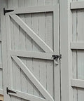 Five Inch Black T Strap Hinges For Barn Doors And Garden Sheds Rustproof Iron Gate Hardware With Mounting Screws on grey gate