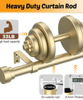 Gold Built Tough 1 Inch Heavy Duty Curtain Rods For Windows 66 To 120 Inch Adjustable Decorative Rod With External Threaded Connection Supports Up To 33 Pounds W1