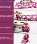 Bright Pink 3 Season Kid Friendly Sleeping Bag For Camping And Backpacking Lightweight And Waterproof With Carry Bag
