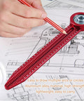 Pro Shop Quality Woodworking Compass Scriber With A 360 Degree Swivel Joint and rugged aluminum alloy body, 8.3 inches long on blueprints.