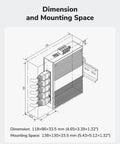 Technical diagram showing dimensions for Rugged Five Port Gigabit PoE Industrial Switch For DIN Rail Mounting IP40 Rated