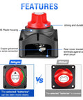 Features of Beefy Heavy Duty Battery Switch 12 to 48 Volt Waterproof Master Disconnect Isolator for Cars Trucks RVs and Boats On Off