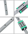 CNC Ball Screw And Linear Rail Kit With SFU1605 1200mm Set Two HGR20 1200mm Rails shown with HG20 block carriages detail