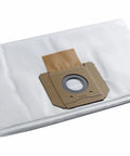 VB140F 5 Pack 14 Gallon White Fleece Filter Bags For Dust Extractor VAC140 Pro Grade Heavy Duty Replacement Set on white background