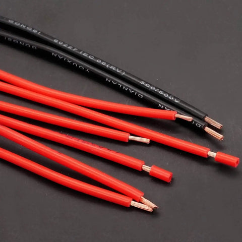 Red and black wires for 20Pcs 4.8mm And 6.3mm Female Spade Crimp Terminals With Tin Plated Red Copper Insulating Sleeves Red And Black Quick Splice Assortment Kit For Pro DIY Automotive Electrical Wiring