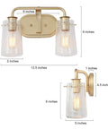 Soft Gold 4 Light Vanity Fixture With Seeded Glass Shade 31 Inch Modern Chic Bathroom Lighting Bar dimensions