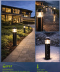 12V LED Landscape Pathway Lights 6 Pack Low Voltage Bollard Style Walkway Driveway Lighting IP67 Waterproof Outdoor