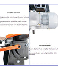 Close-up of Shop Ready Variable Speed Belt Grinder And Sander Chassis motor and control handle for stable operations.