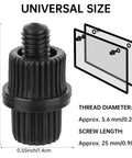 Heavy Duty License Plate Bolts Set 8 Pcs 6mm Diameter and 25mm Length Nylon Screws With Nuts Universal Thread Black