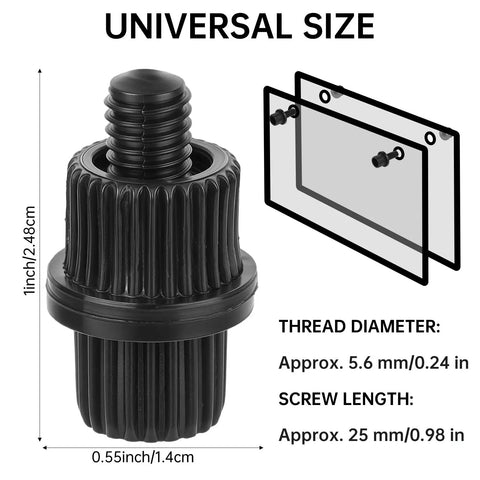 Heavy Duty License Plate Bolts Set 8 Pcs 6mm Diameter and 25mm Length Nylon Screws With Nuts Universal Thread Black