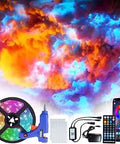 Multicolor Thundercloud LED Light Strip with sound reactive 3D cloud effects and accessories for ambient mood lighting