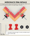90-degree 5.5 Inch Positioning Square Clamp on Wood, Part of Two Pack 5.5 Inch 90 Degree Positioning Squares Right Angle Clamps For Woodworking Aluminum Alloy Corner Clamp Set Carpenter Clamping Tool For Picture Frames Cabinets Drawers Boxes And Small Projects