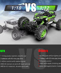 All Terrain RC Monster Truck For Kids With Upgraded Lifting Function 2.4GHz Four Wheel Drive Remote Control Car Toy Gift Delivers About 20 Kilometers Per Hour Speed LED Lights Big Anti Slip Wheels Green facing competitor's car