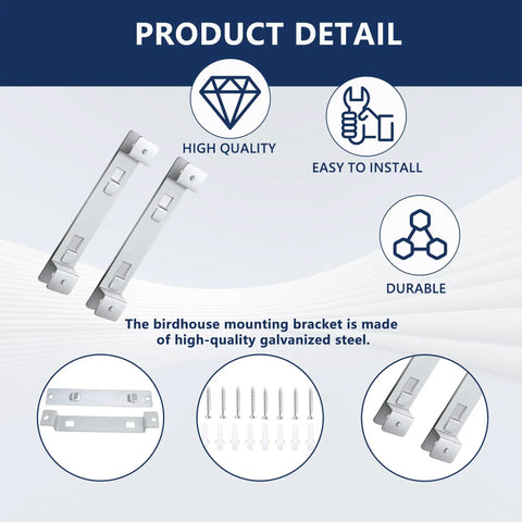 Rustproof Galvanized Bird House Hanger Brackets Built Tough Two Pack With Screws For Trees And Poles Outdoor Use Easy Install Secure Mount For Bird Houses Nesting Boxes And Feeders