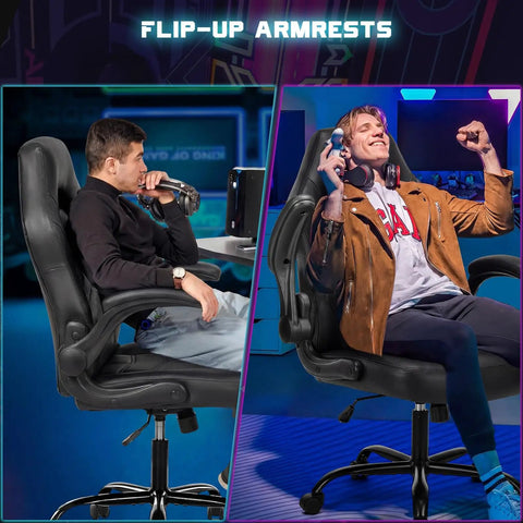 Ergonomic Gaming Chair Built For Long Gaming Sessions With Adjustable Height Big And Tall Design PU Leather Lumbar Support