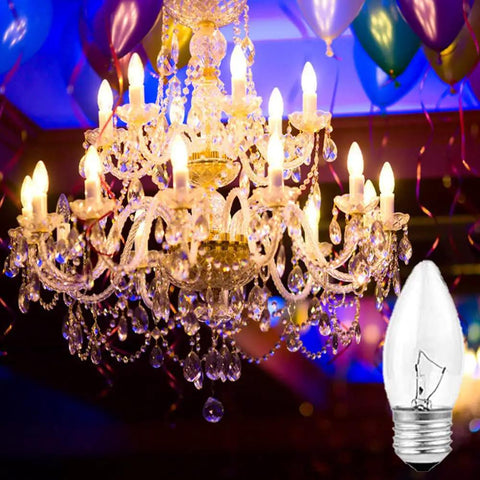 Luxurious chandelier lit with Warm White Incandescent Torpedo Tip Chandelier Bulbs With Frosted Clear Glass For E26 E27 Medium Bases, Decorative Flame Tip Candelabra Style Bulbs, Cozy Glow Vibe Pack Of 10