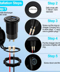 Installation steps for Heavy Duty 12V USB C Charger With PD 20W And 18W QC3 Waterproof Power Outlet.